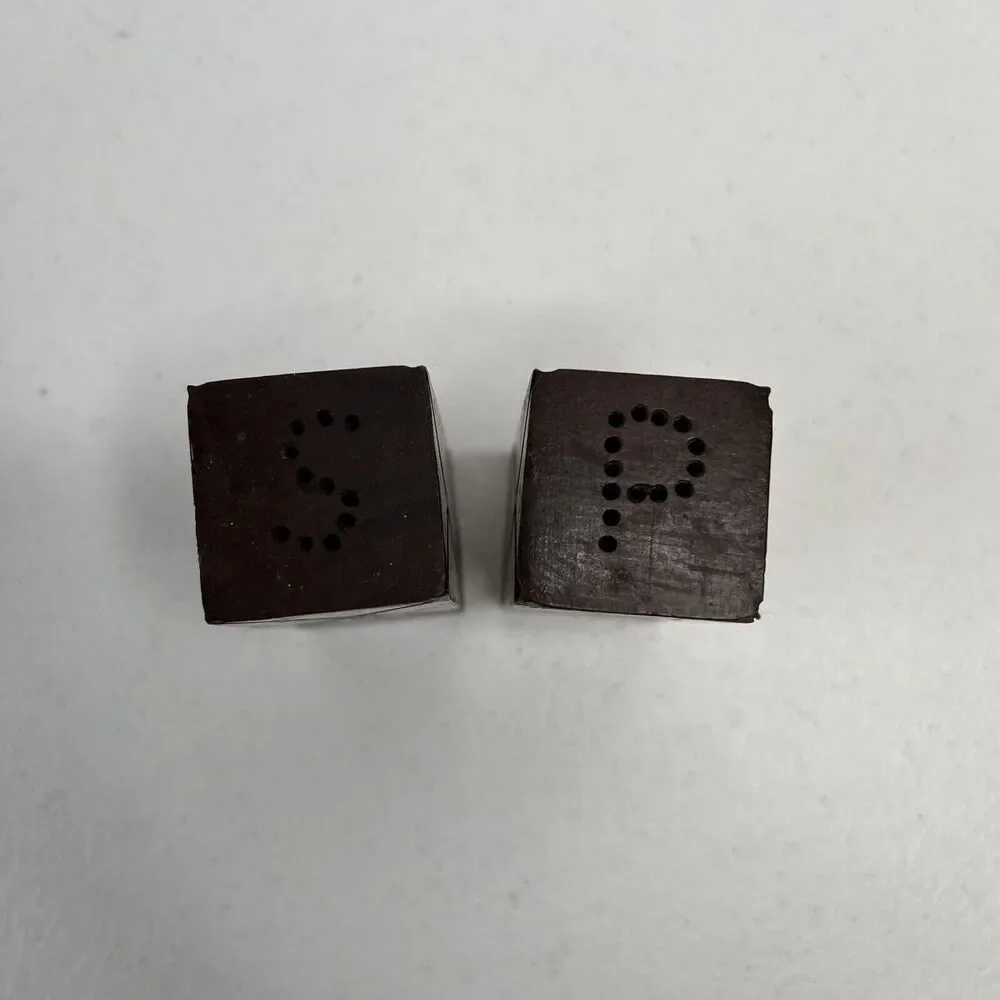 Vintage Wooden MCM Mid Century Modern Salt And Pepper Shakers Square Wood Rustic